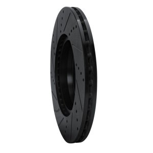 Mercedes-Benz GLC350e Brake Rotor (1) - Rear Right - R1 Concepts - Drilled & Slotted - Black - `16-`23